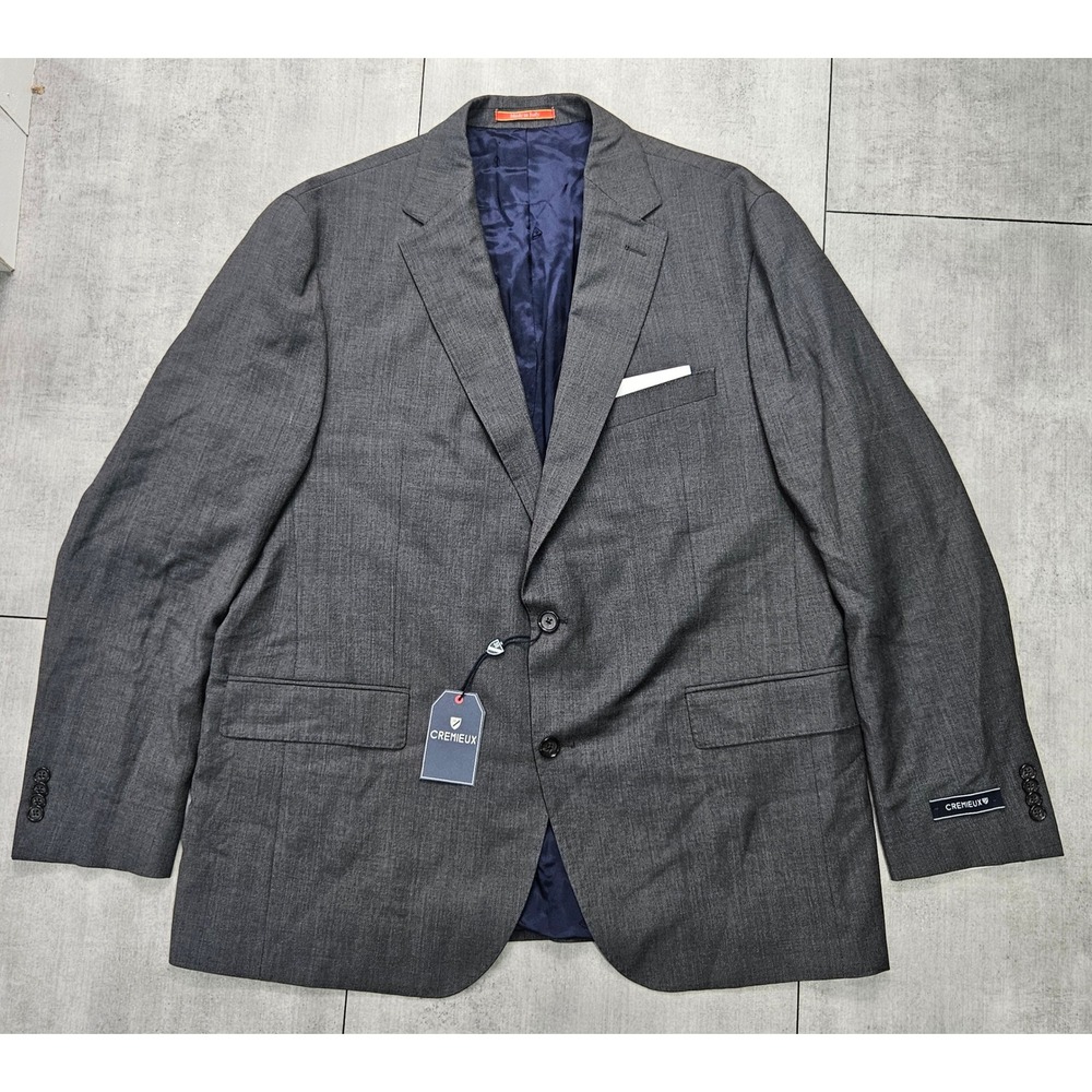 $795 Cremieux Loro Piana Wool Blazer Mens 46R Grey Arthur CT Sport Coat Italy